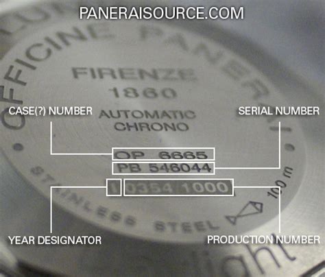 panerai case back numbers|panerai watch reference.